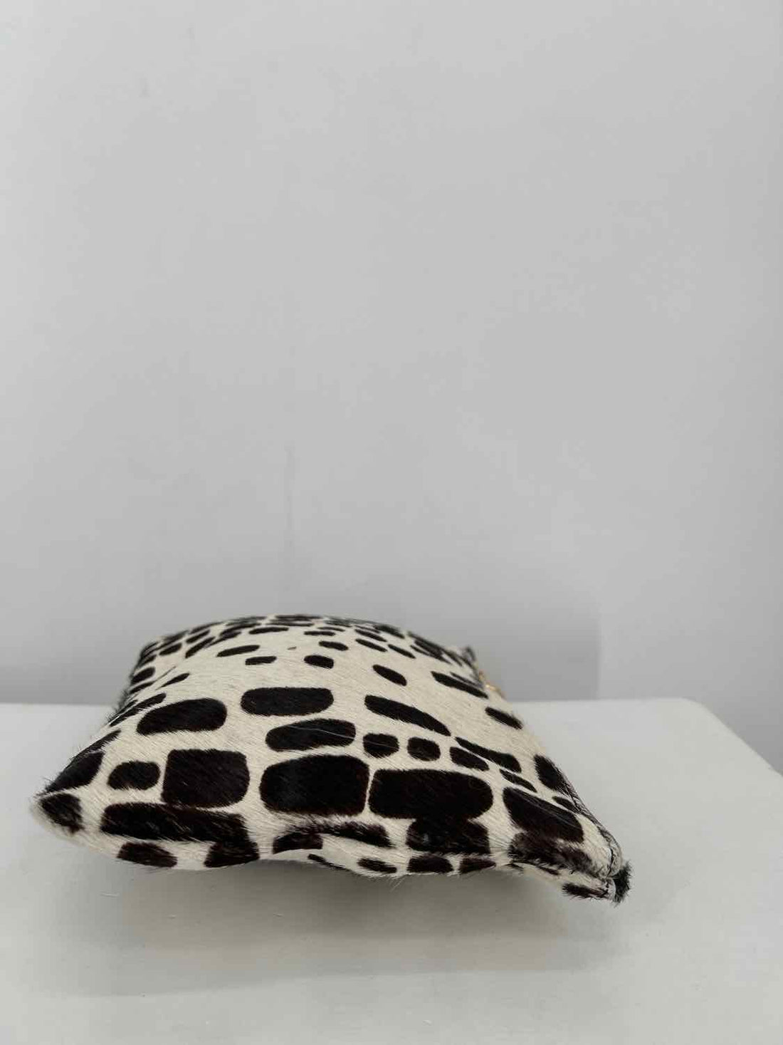 Rebecca Norman White & Dark Brown Calf Hair Pre Owned Clutch