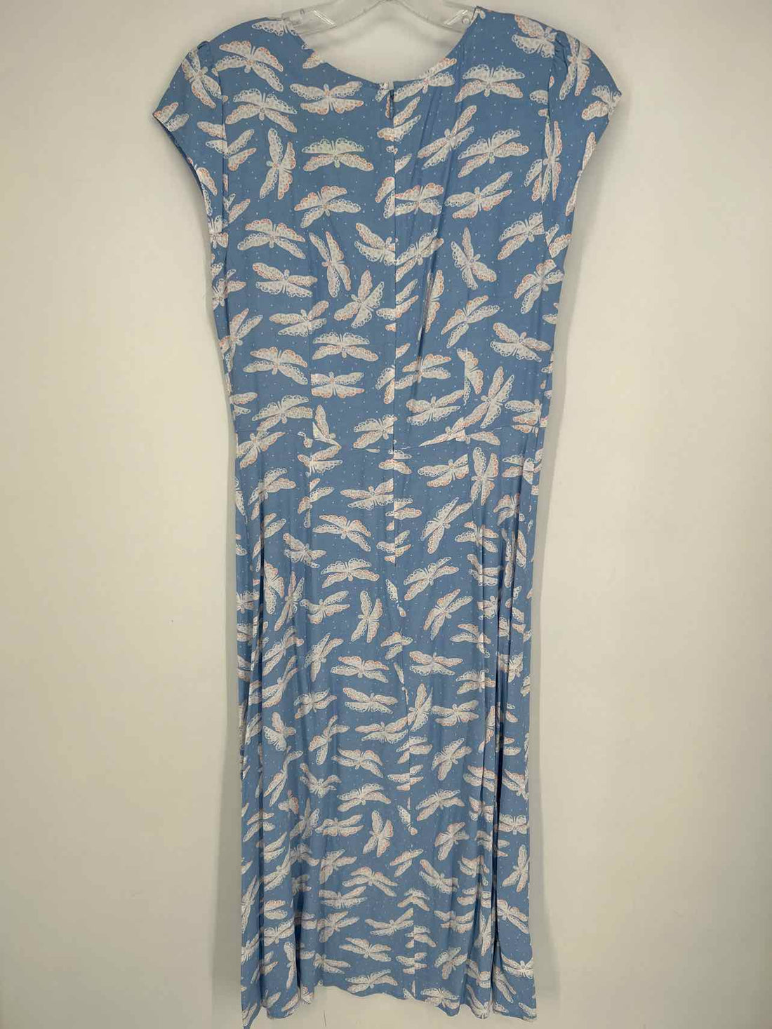 Loft Size 2 Light Blue & White Print Short Sleeve Dress