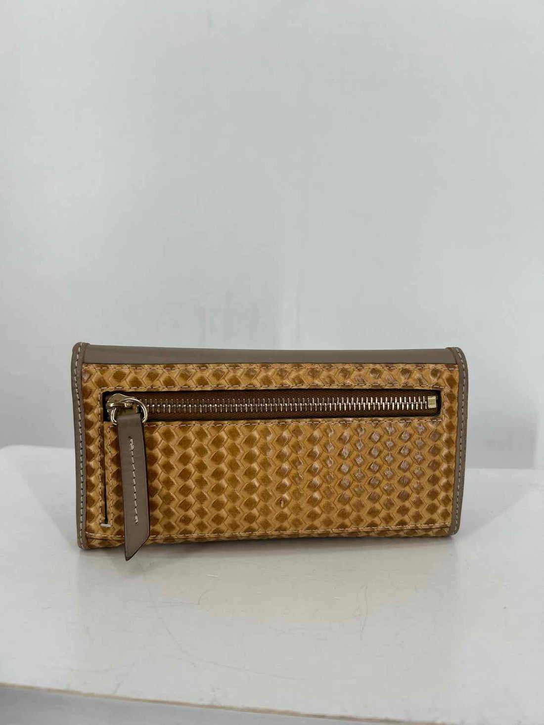 Dooney & Bourke Taupe Genuine Leather Trifold Wallet