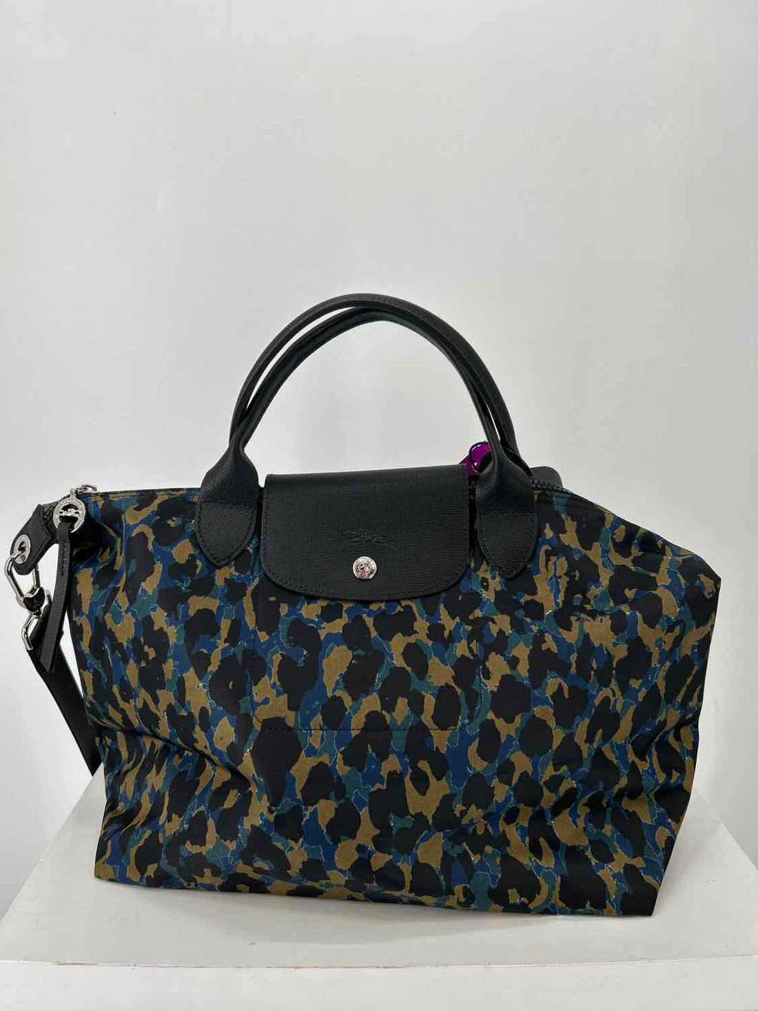 LongChamp Blue Print Nylon Pre Owned Satchel