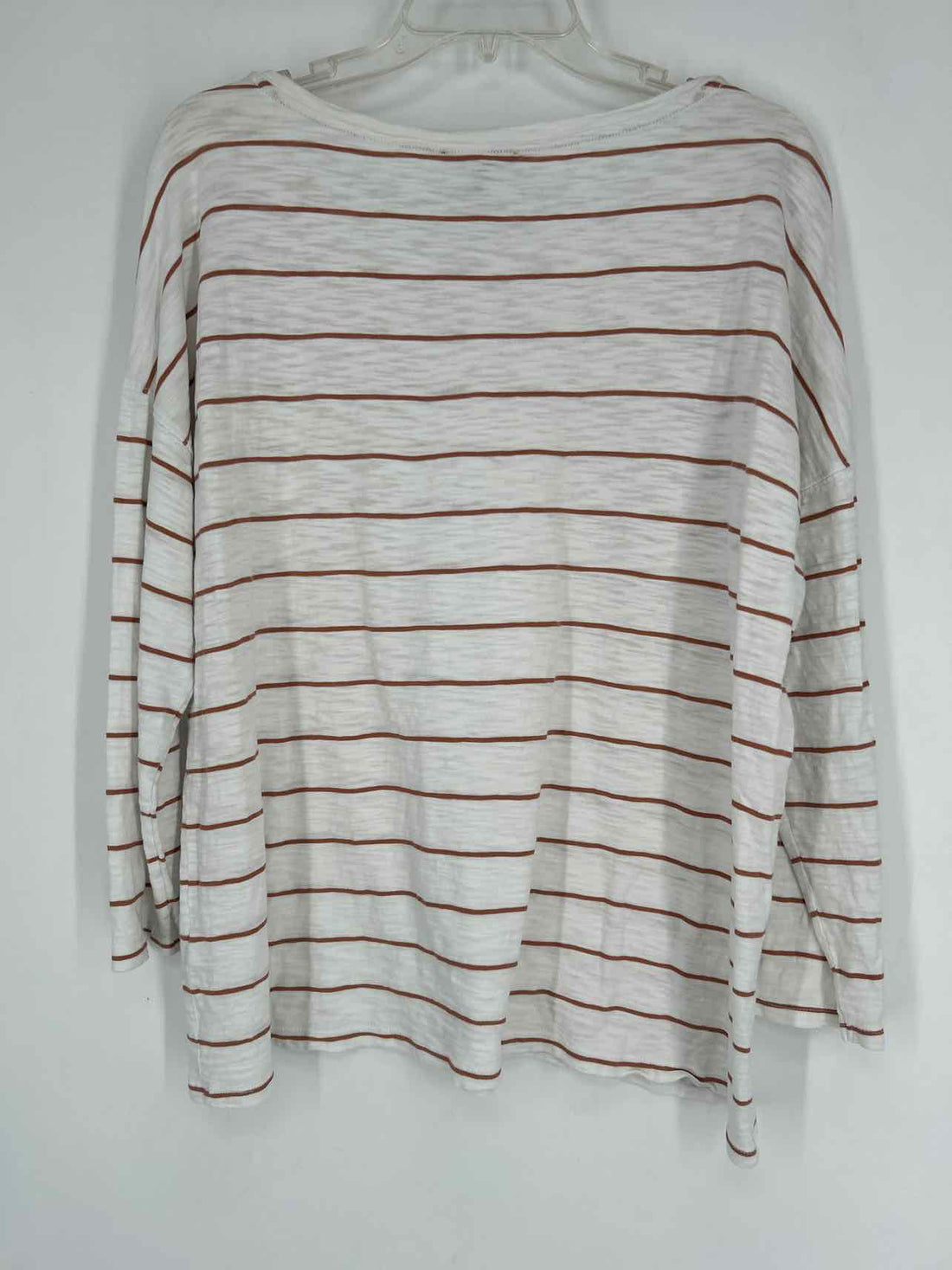 Lilla P Size XL White Striped Long Sleeve