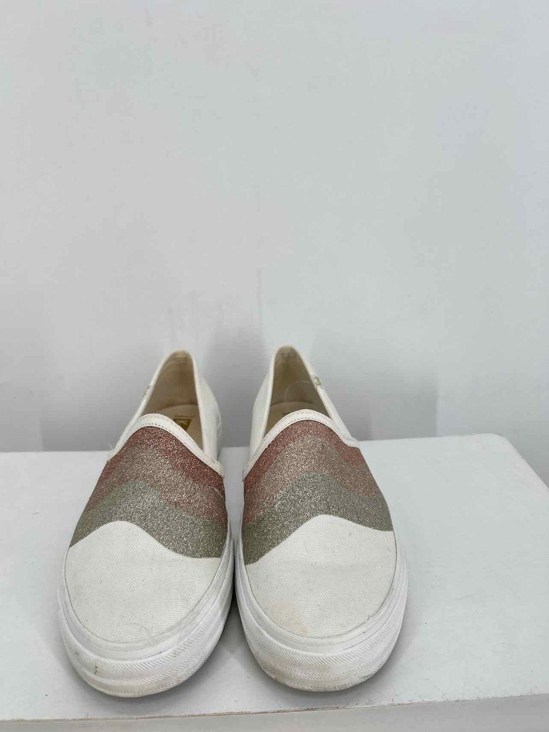 Keds Women Size 8.5 White Glitter Sneakers