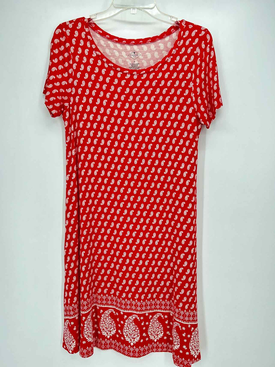 St John's Bay Size S Red Print Dress