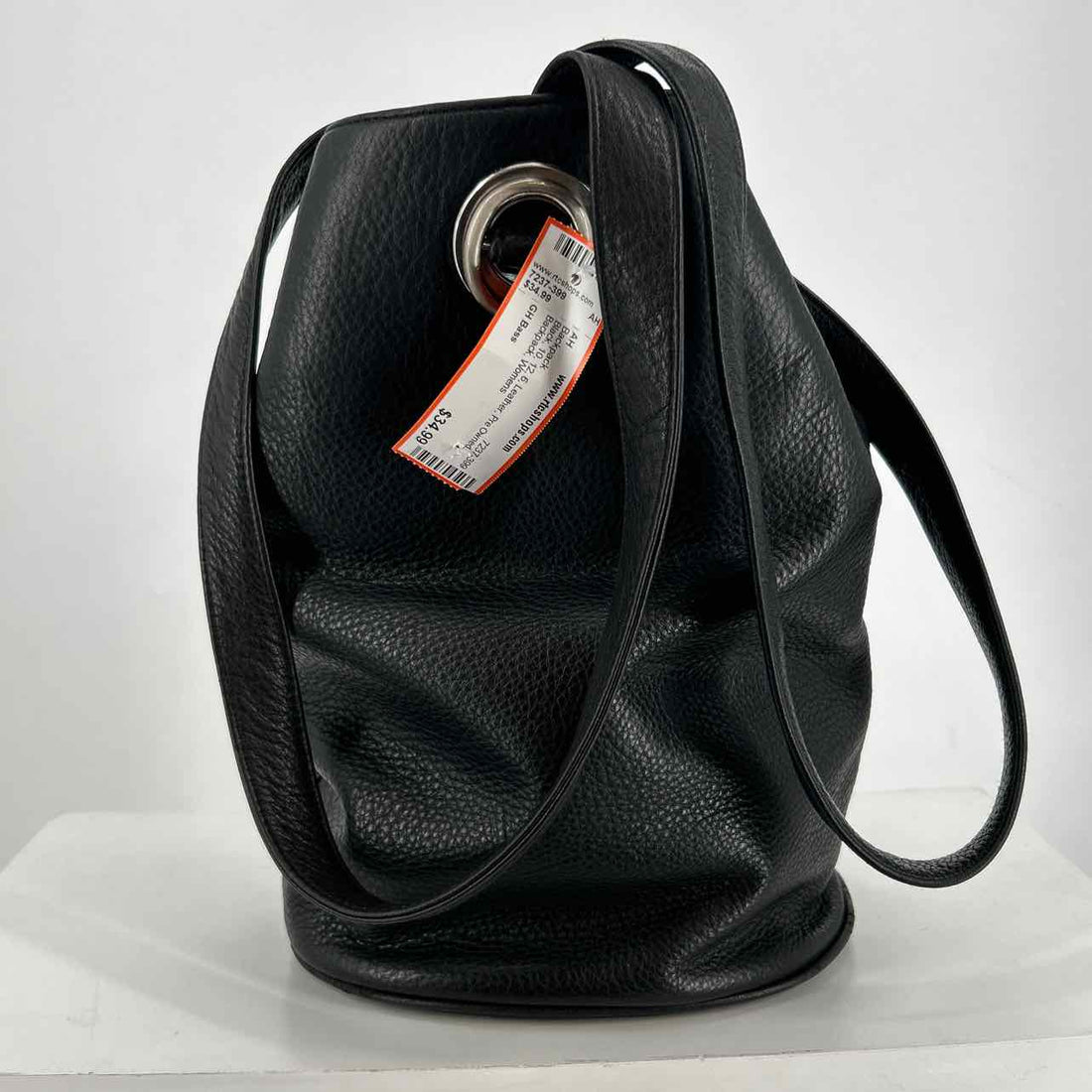 GH Bass Black Leather Pre Owned Backpack