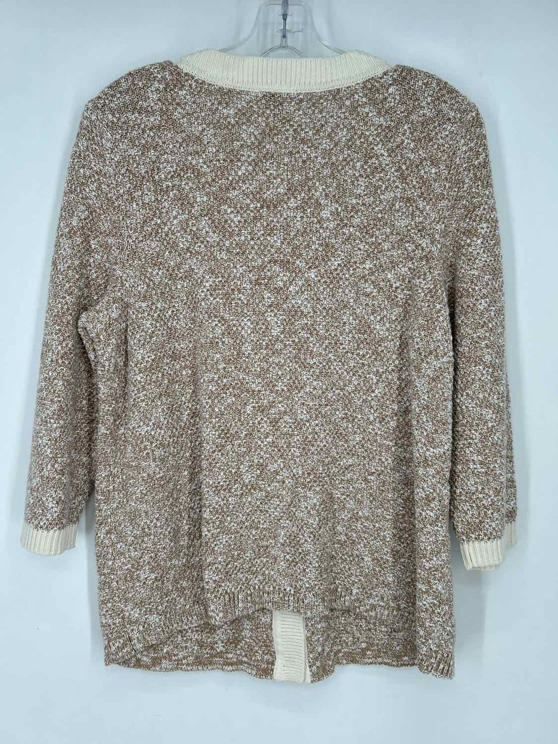 J Jill Size M White & Tan Marled Cardigan