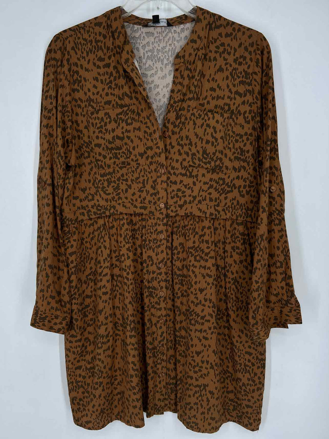 Velvet Heart Size L Leopard Long Sleeve Dress