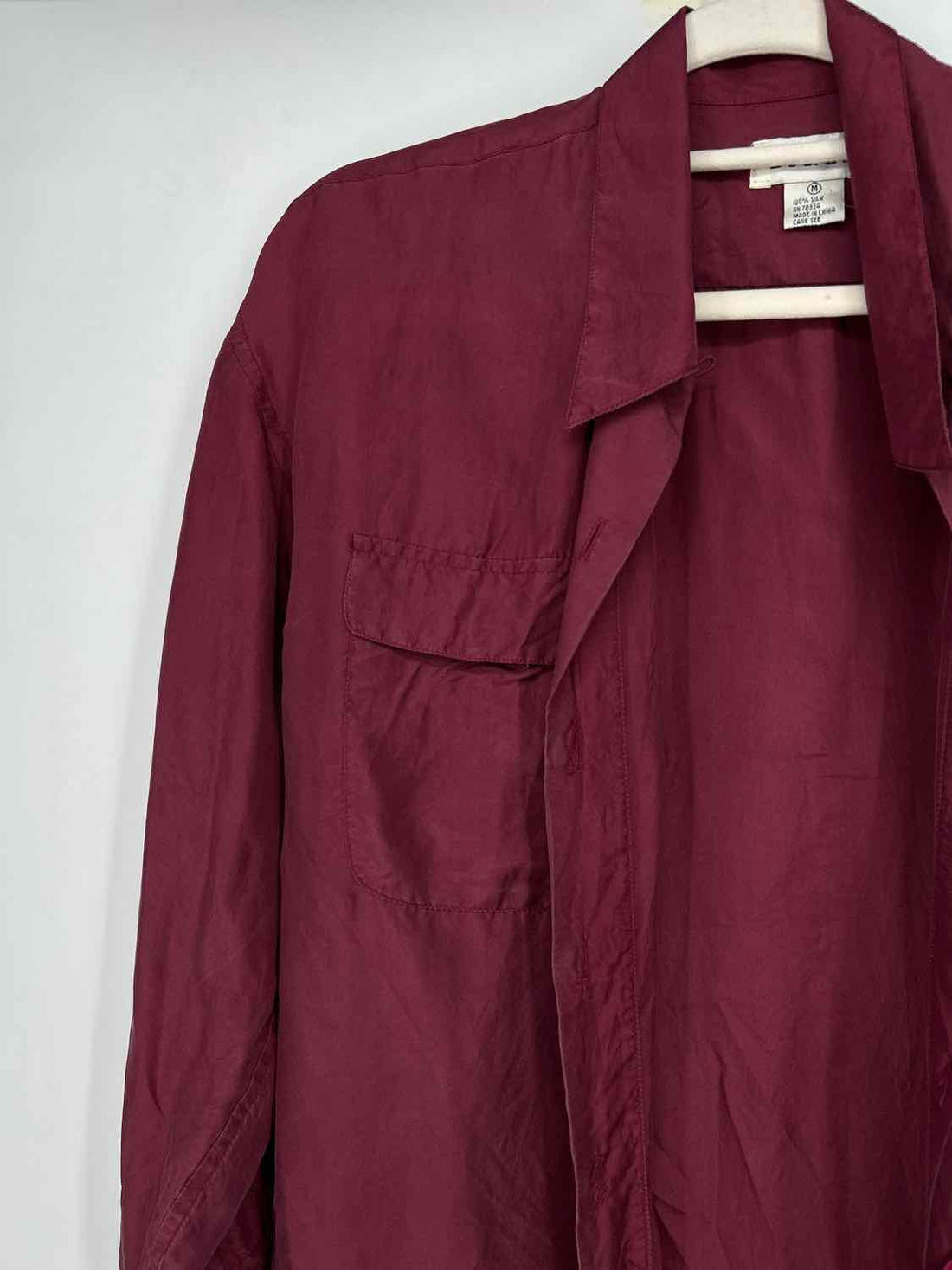 Bogari Signature Size M Burgandy Silk Long Sleeve
