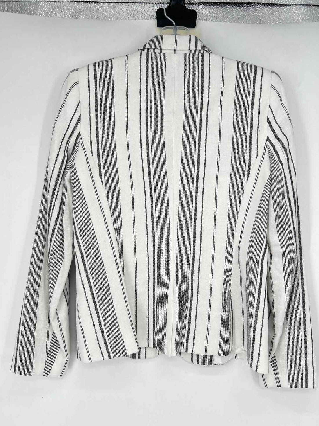 Calvin Klein Size 4P White & Black Striped Blazer