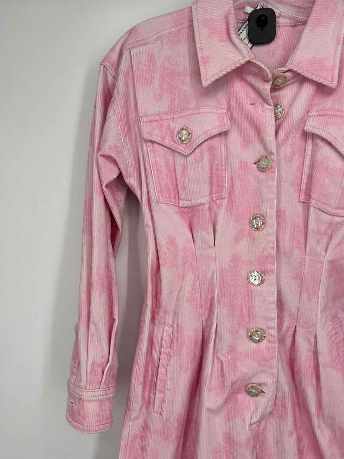 Love Shack Fancy Size S Pink Corduroy Long Sleeve Jumpsuit