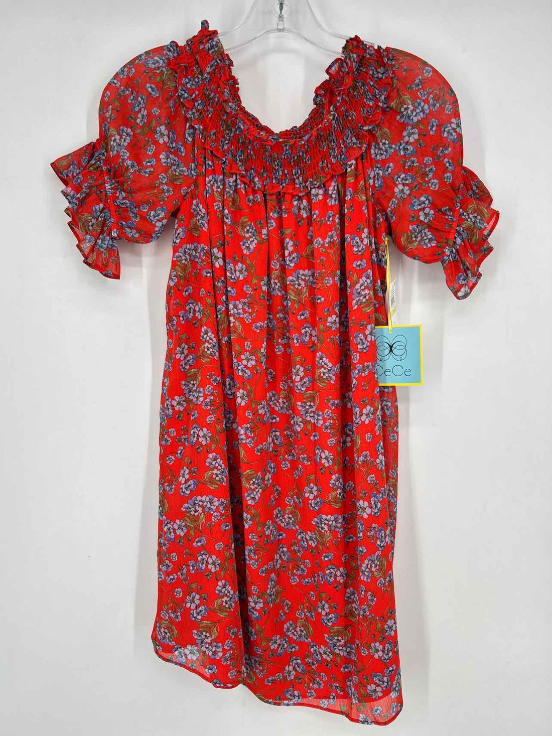 CeCe Size 4 Red Floral NWT Dress