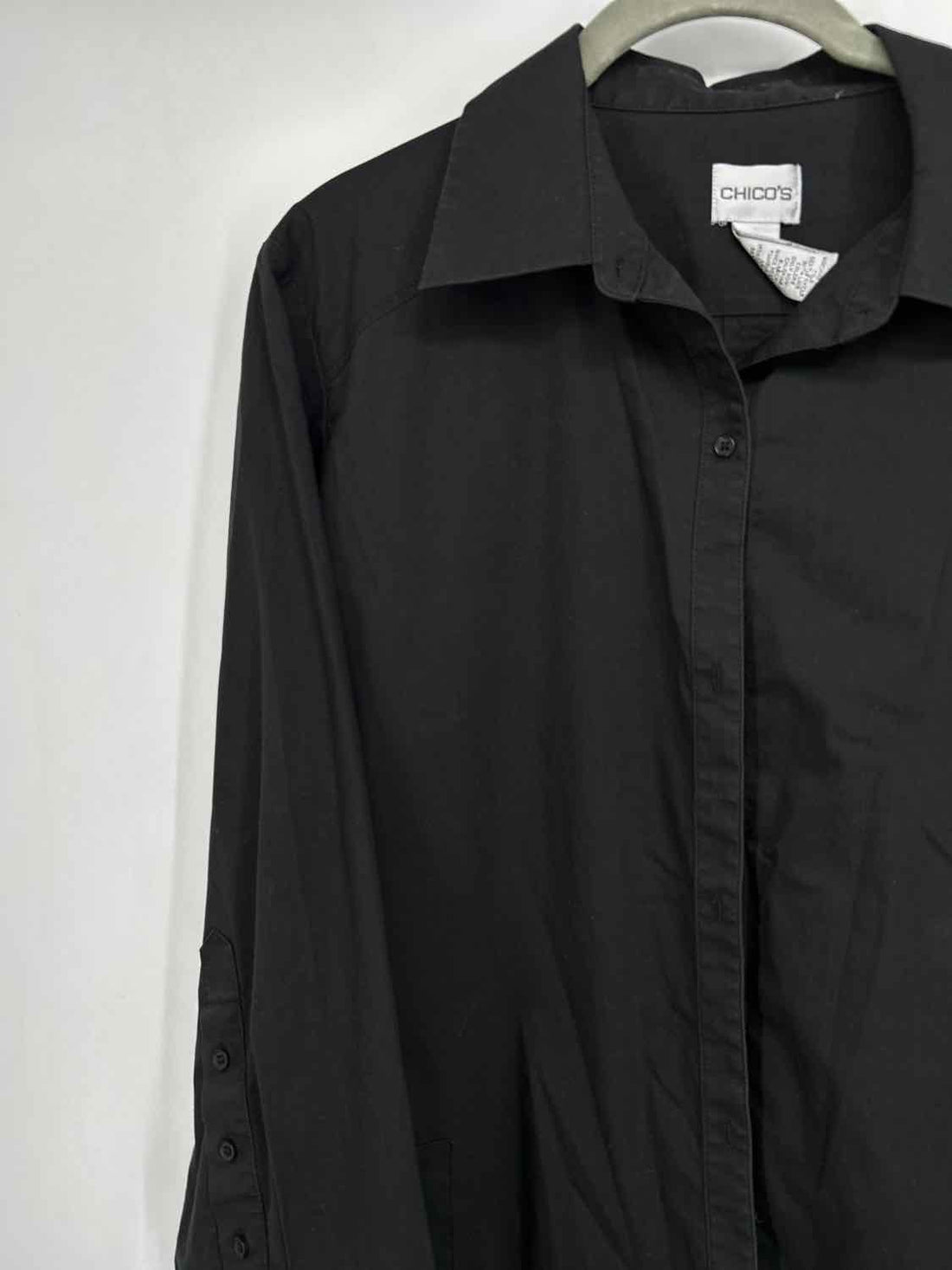 Chicos Size 2(L) Black Vintage Long Sleeve