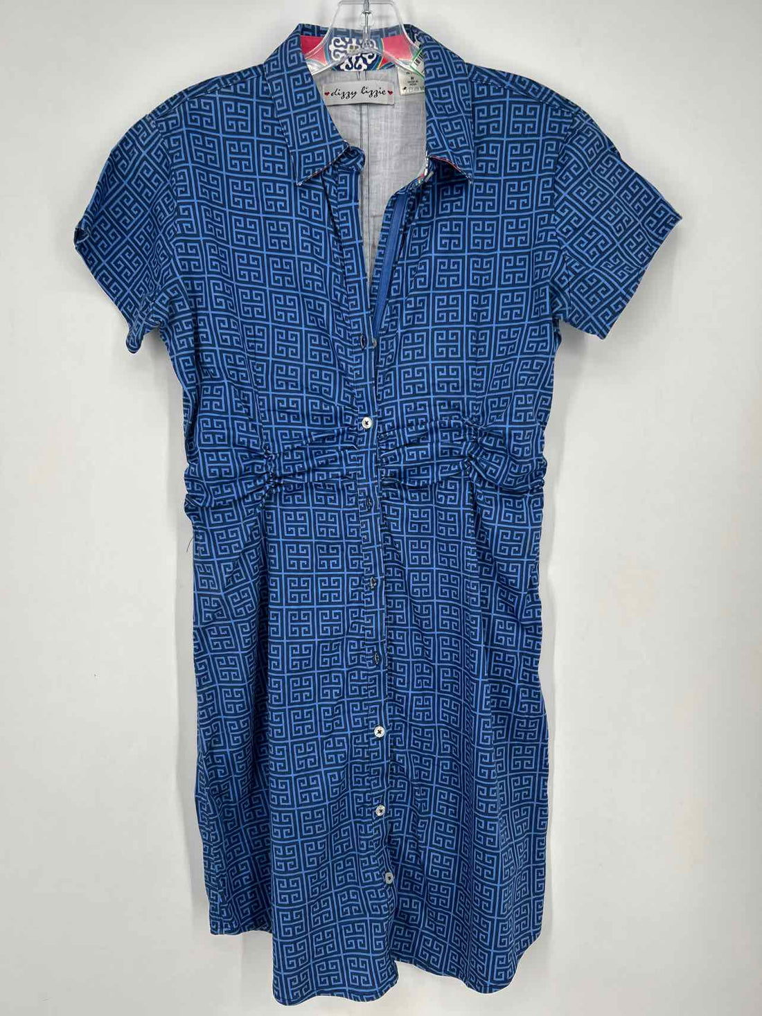 Dizzy Lizzy Size M Navy & Blue Short Sleeve Dress