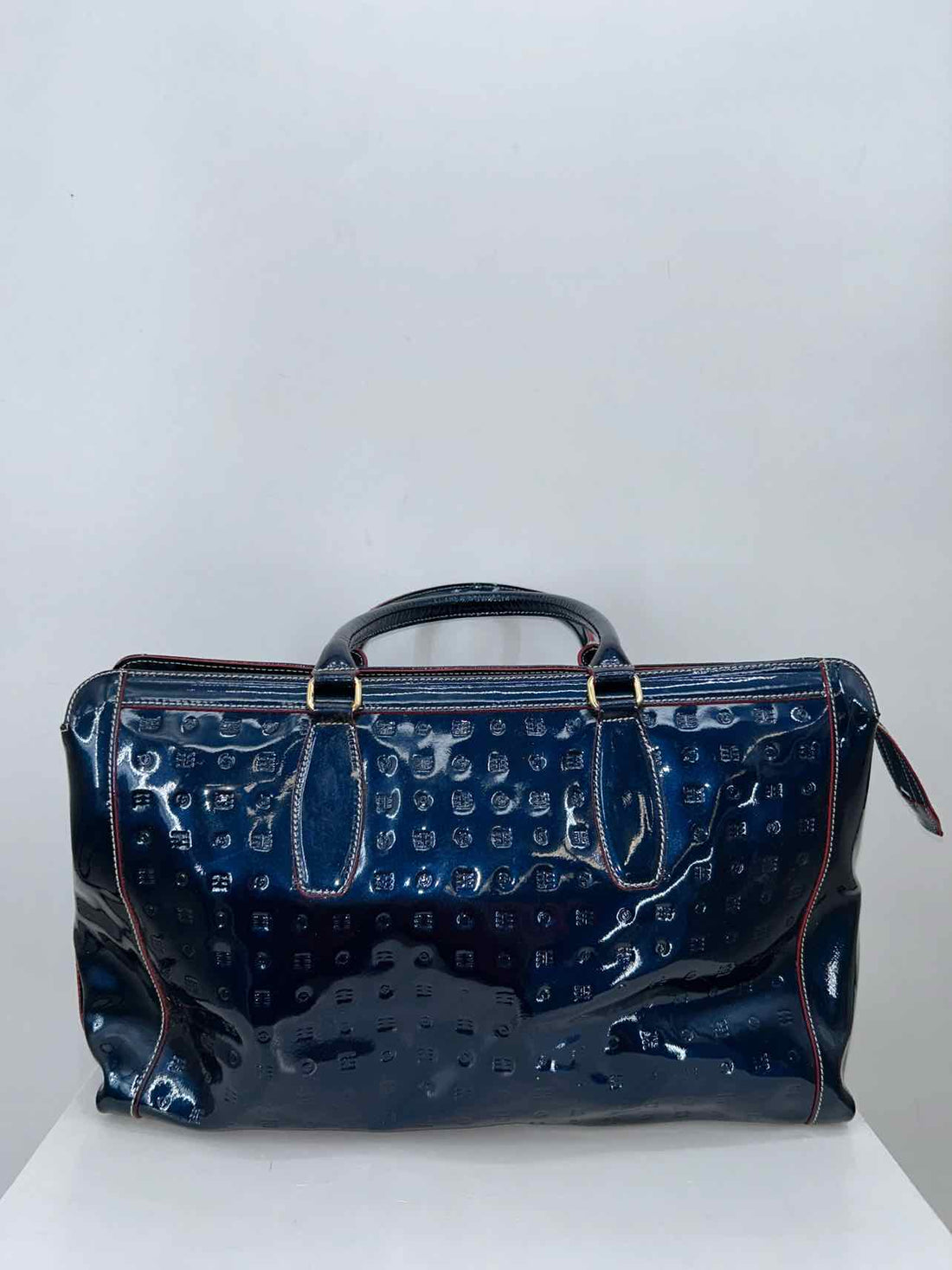 Arcadia Navy Patent Leather Pre Owned Satchel