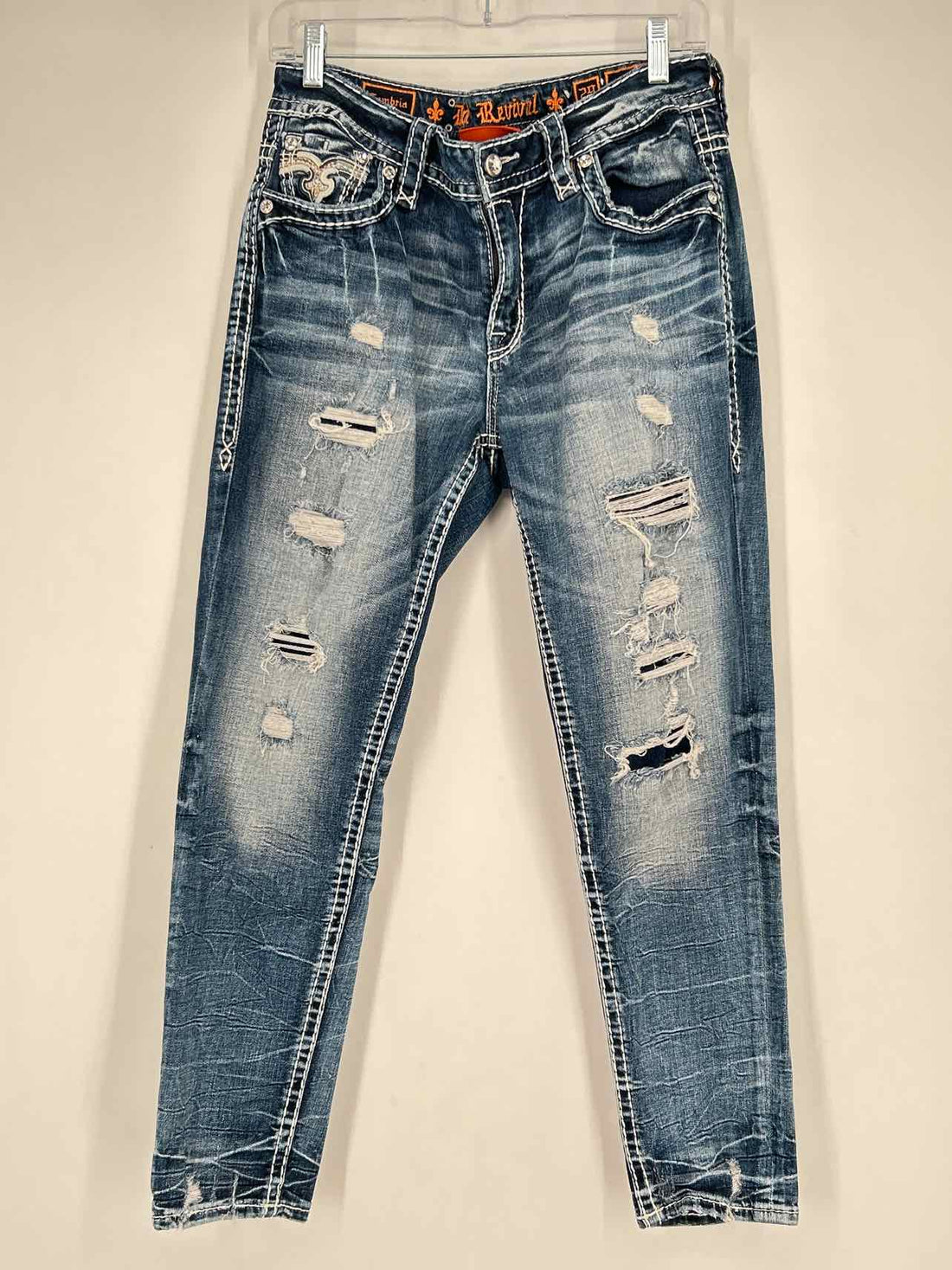 Rock Revival Size 29 Medium Wash Distressed Jeans