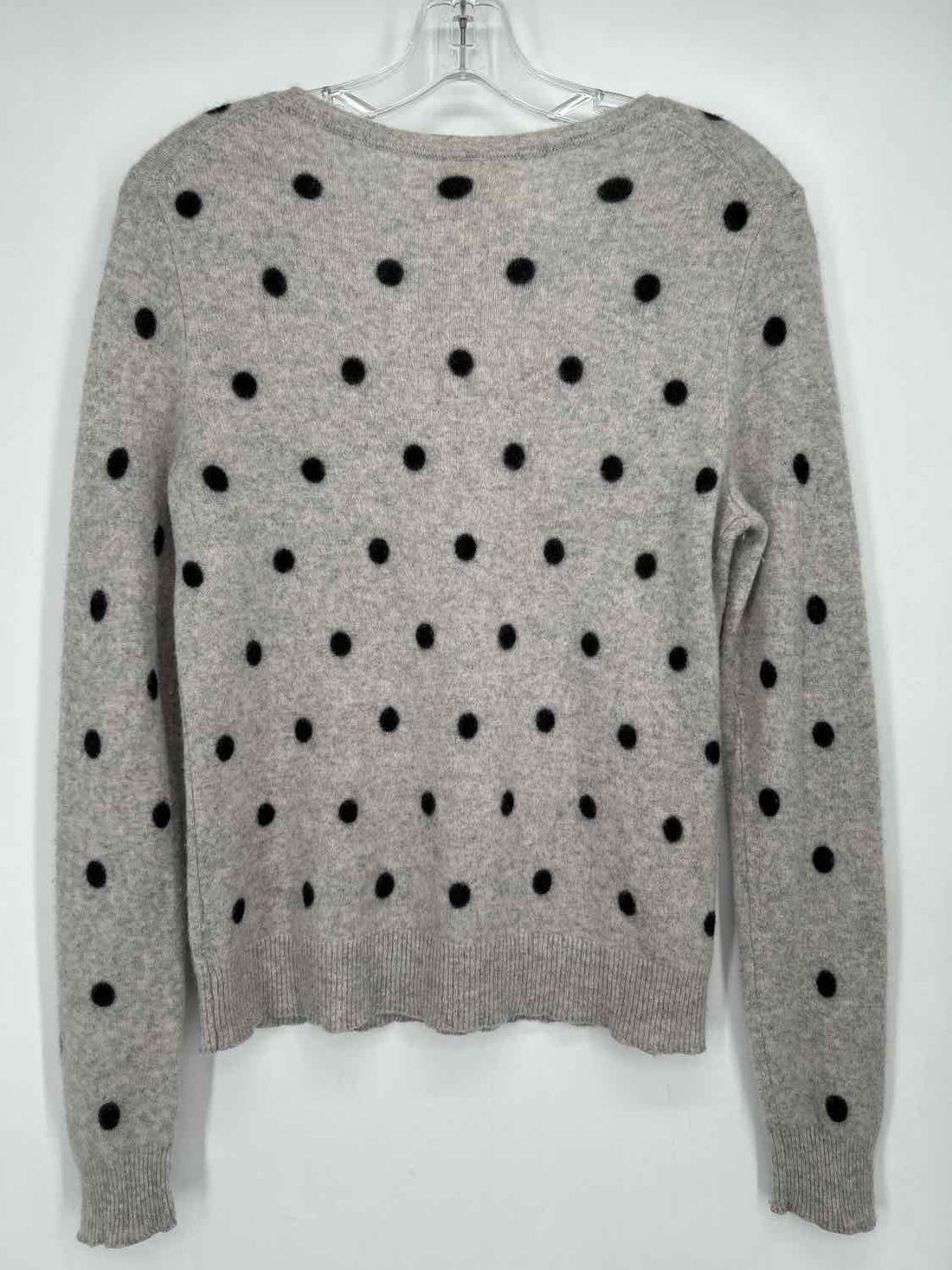 Cynthia Rowley Size XL Gray Polkadot 2 ply cashmere Sweater
