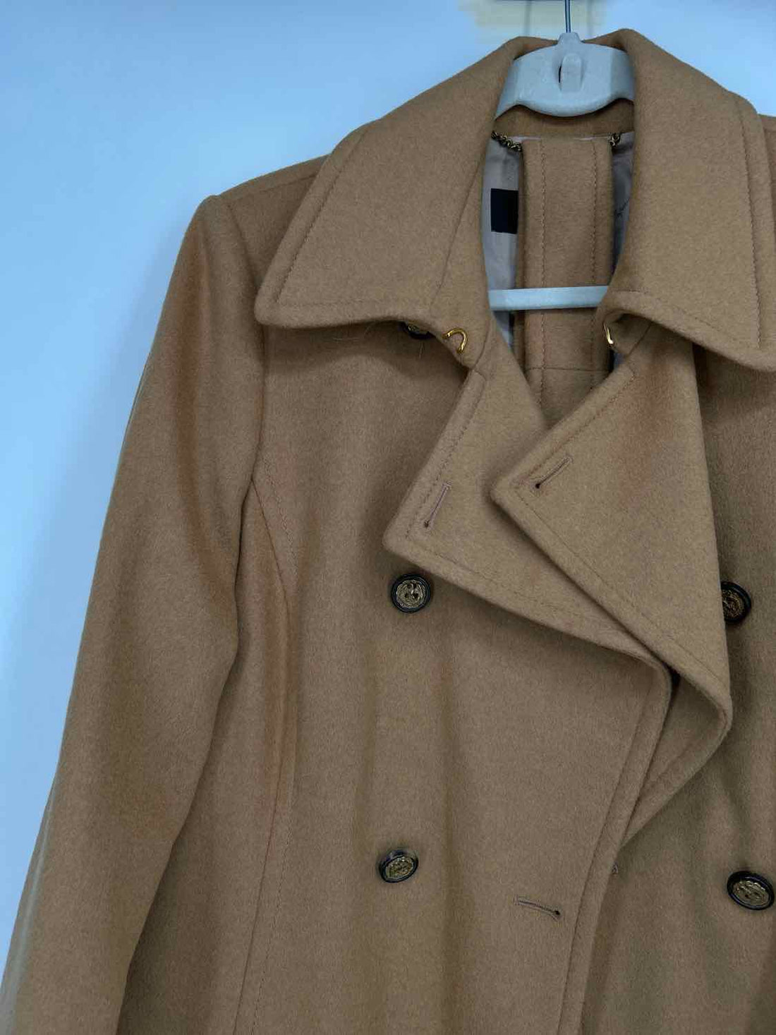 Les Copains Size 44/M Tan Wool Blend Coat
