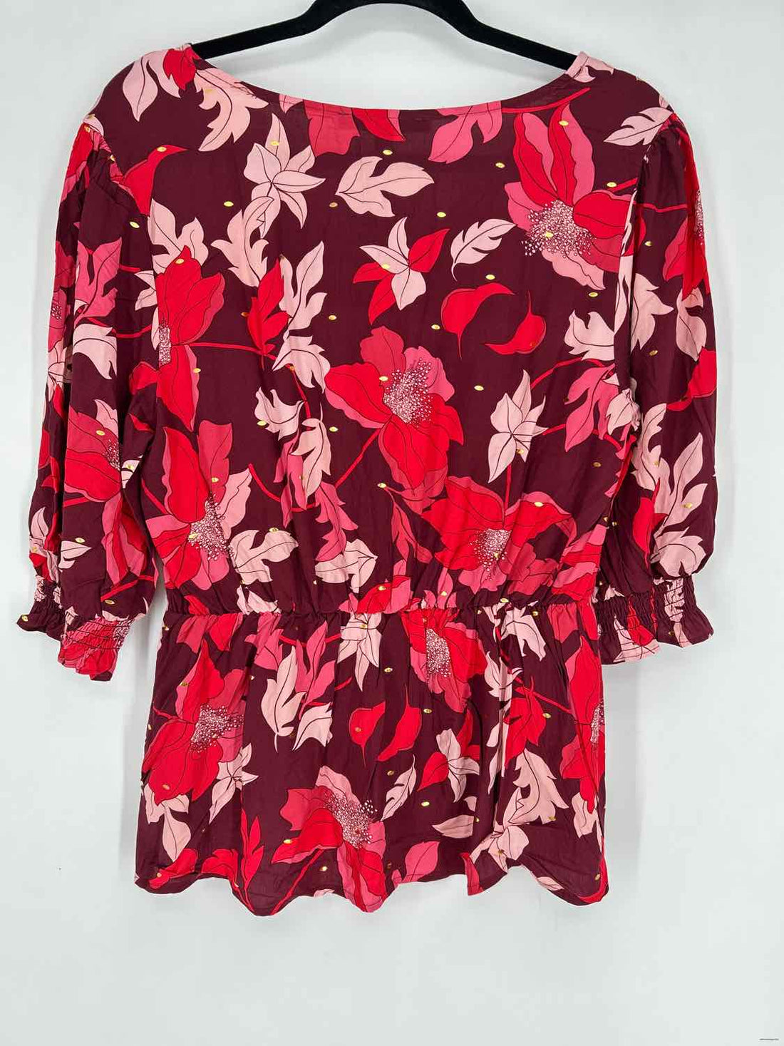 Harve Benard Size L Maroon Floral NWT Long Sleeve