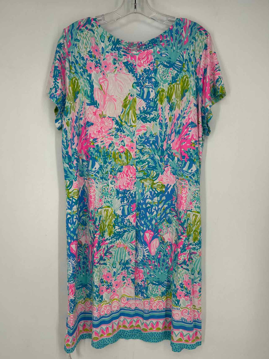 Lilly Pulitzer XXL Aqua Print Multi Short Sleeve Lilly Pulitzer Dress