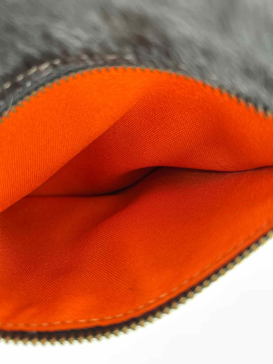 No Brand Name Black Calf Hair Wristlet Clutch