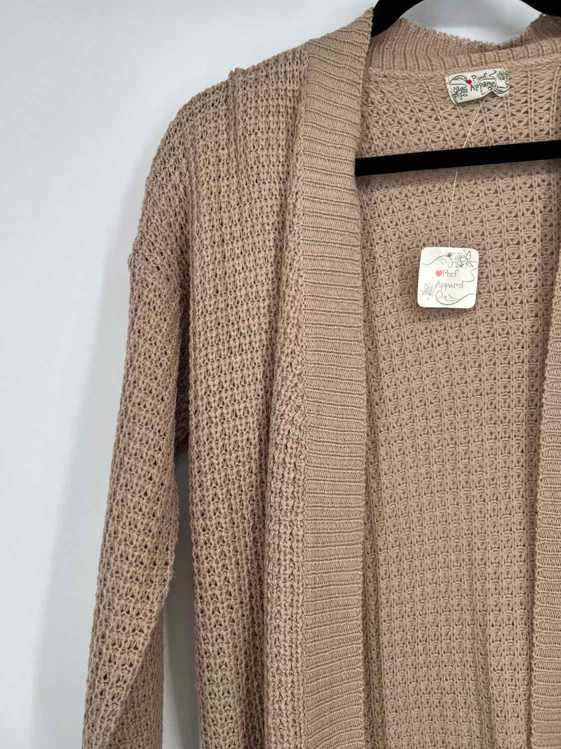 Poof Apparel Size L Khaki Cardigan