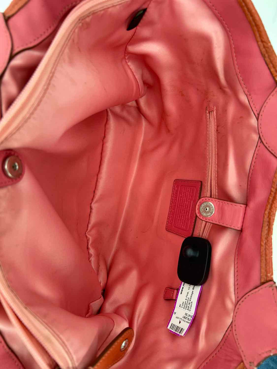 Coach Beige & Pink Canvas Tote