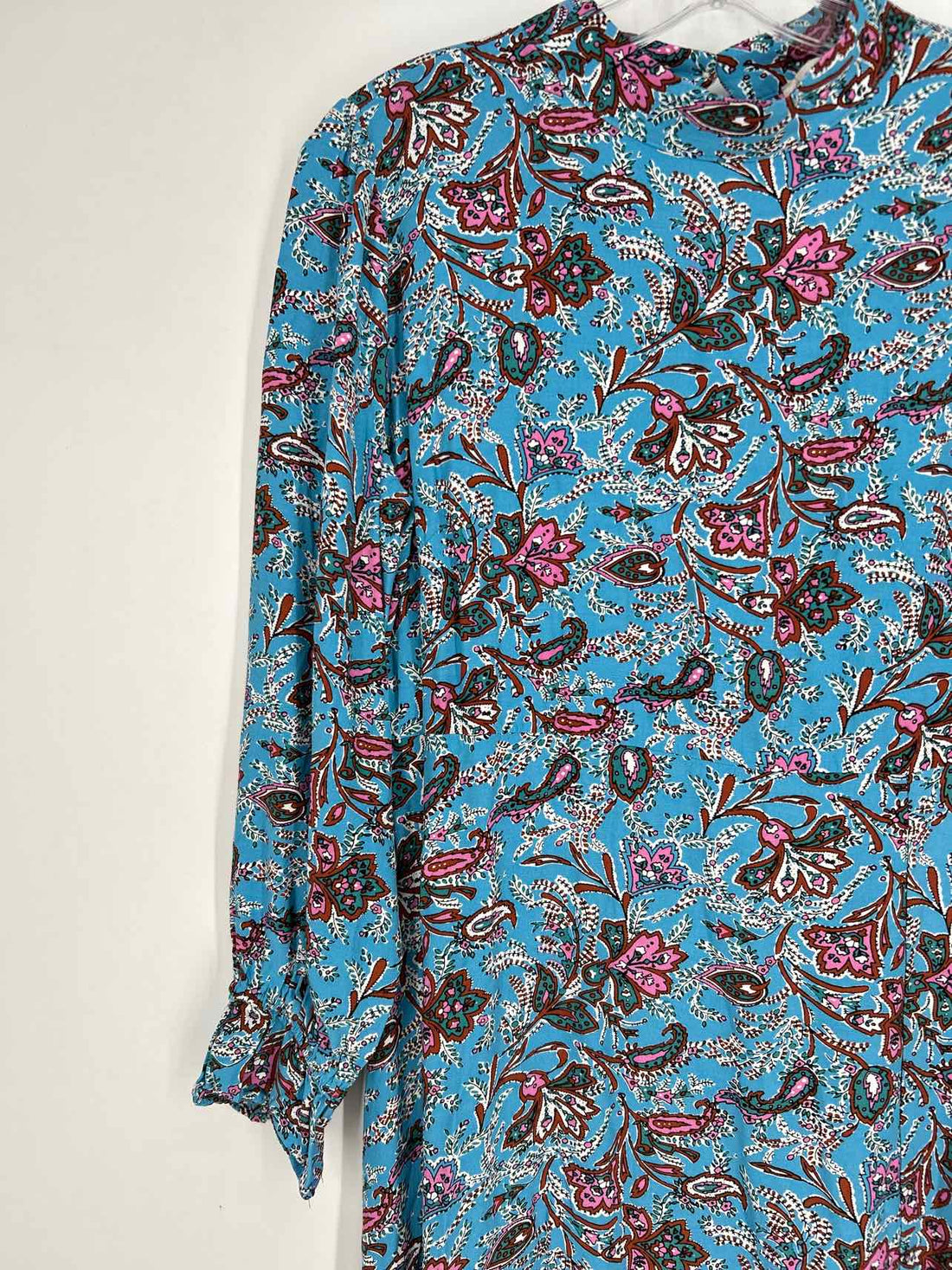 Loft Size 8 Light Blue Print Long Sleeve Dress