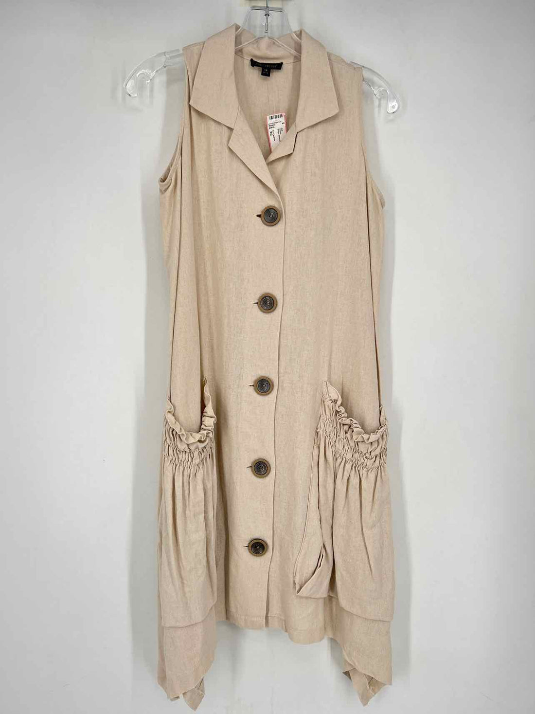 For Cynthia Size XS Beige Sleeveless Dress