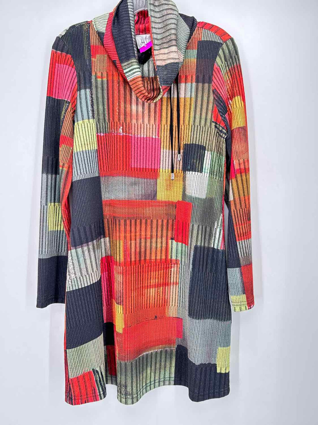 Joseph Ribkoff Size 6 Green & Red Print Long Sleeve Dress