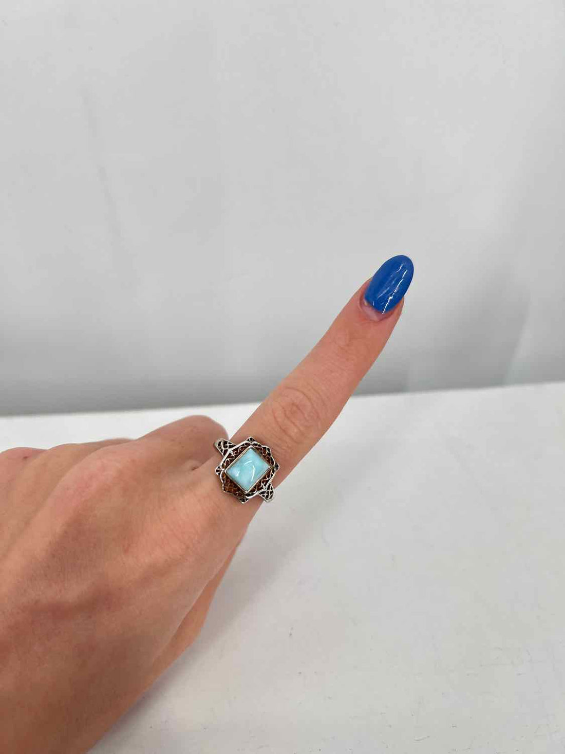 BBJ Size 7 Sterling Silver Larimar Ring