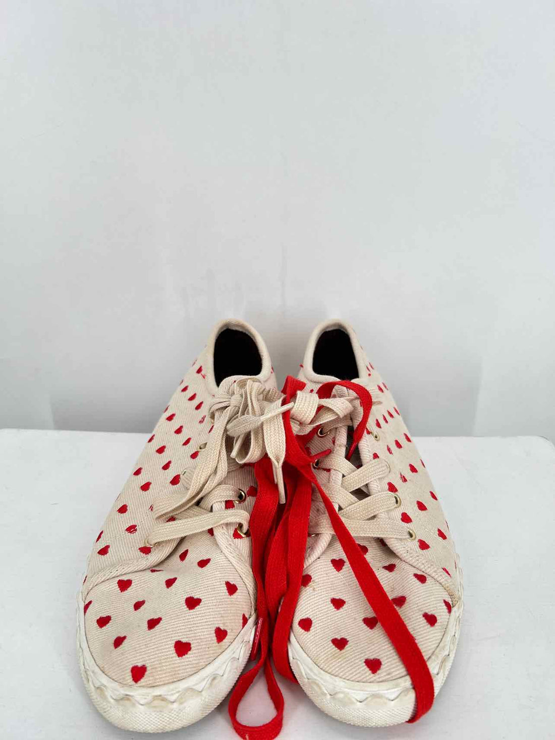 Kate Spade Women Size 9.5 Beige Print Canvas Sneakers
