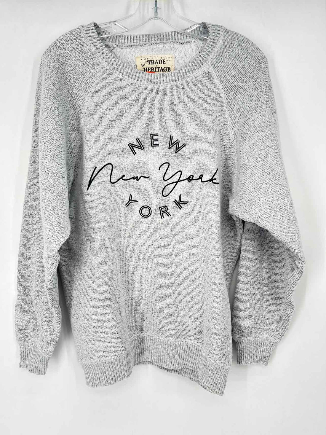Trade Heritage Apparel Size L Heathered White Sweatshirt