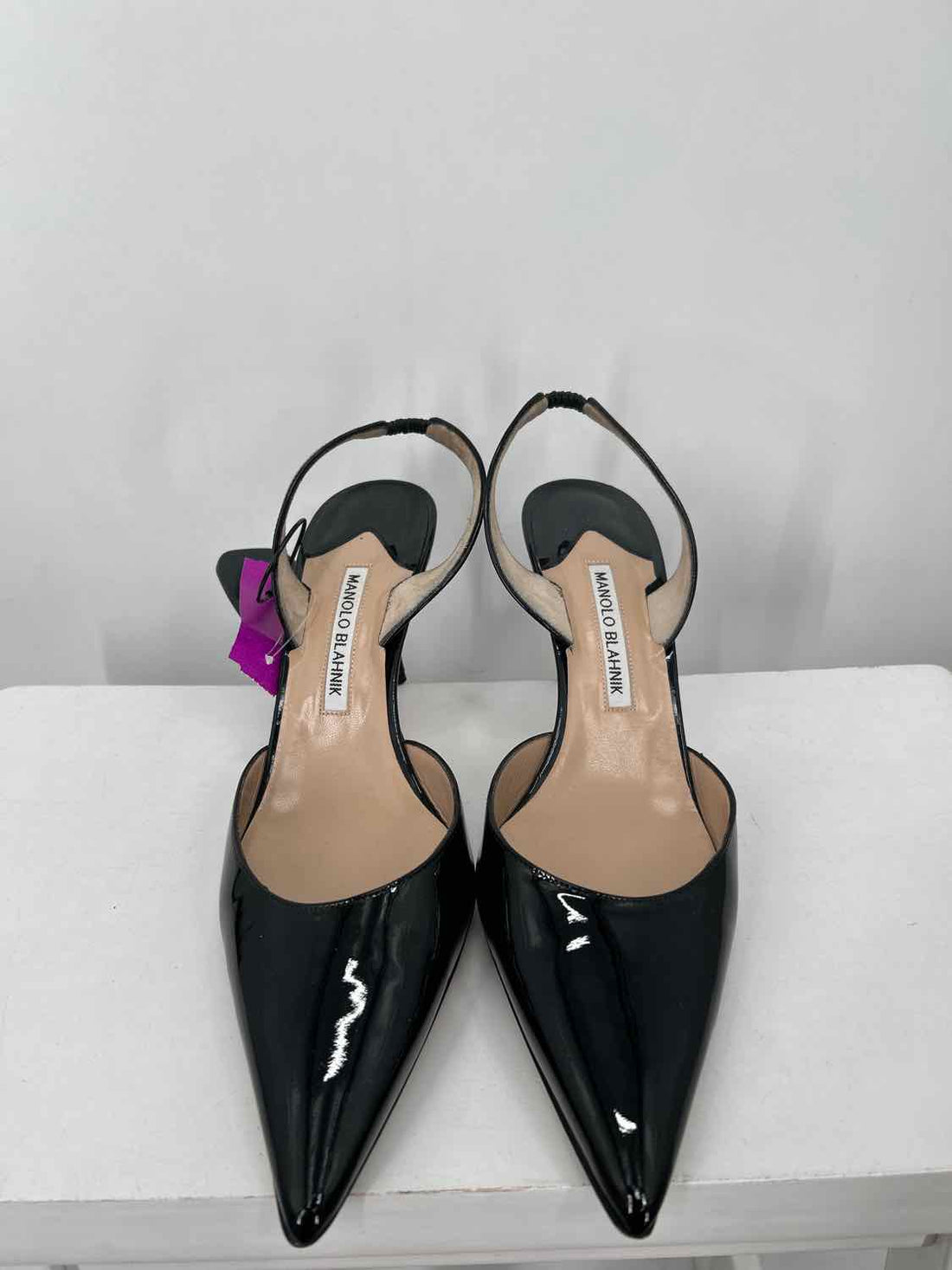 Manolo Blahnik Women Size 40.5 Black Patent Leather LUXURY