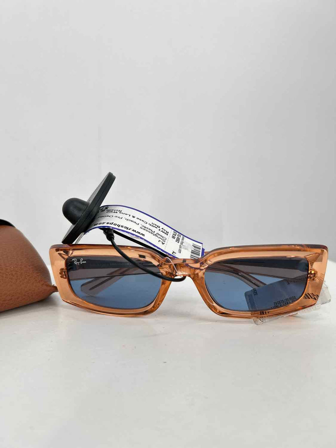 Ray Ban Clear Plastic Peach Sunglasses