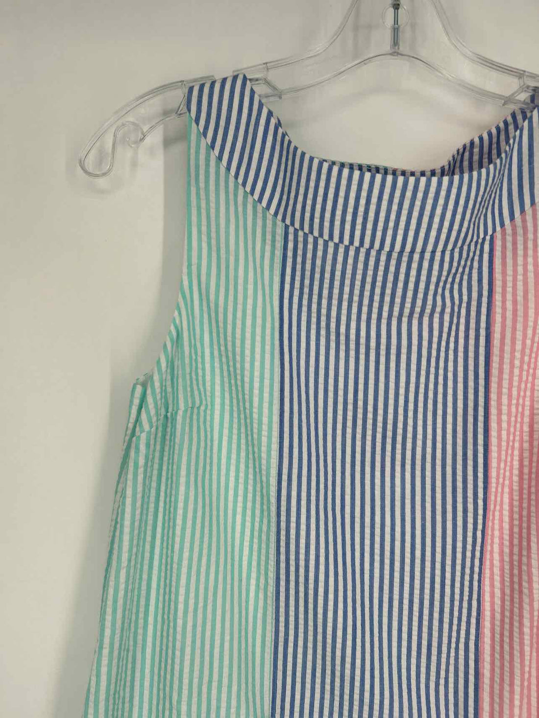 Vineyard Vines Size 0 White Multi Color Striped Seersucker NWT Dress