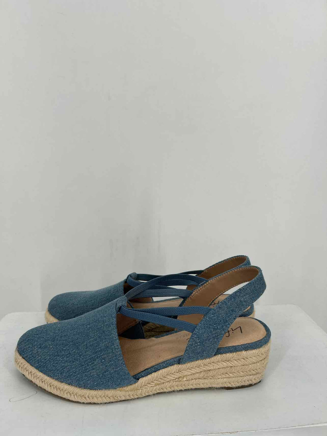Lifestride Women Size 8.5 Denim Espadrilles Wedges