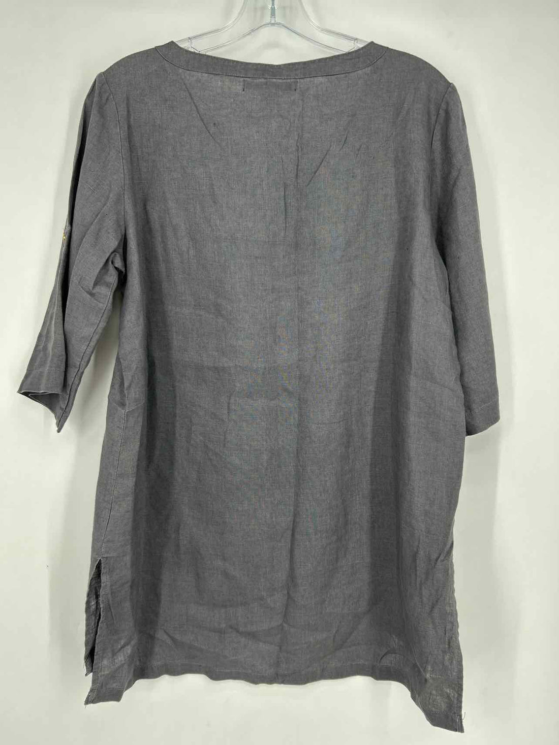 Ellen Tracy Size M Gray Linen Long Sleeve