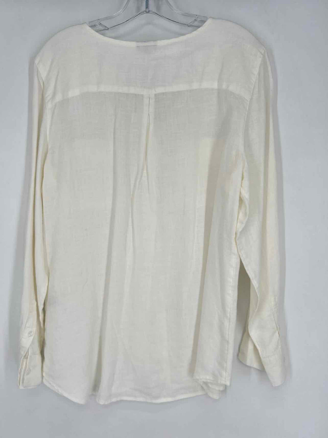 Talbots Size L White Linen Long Sleeve