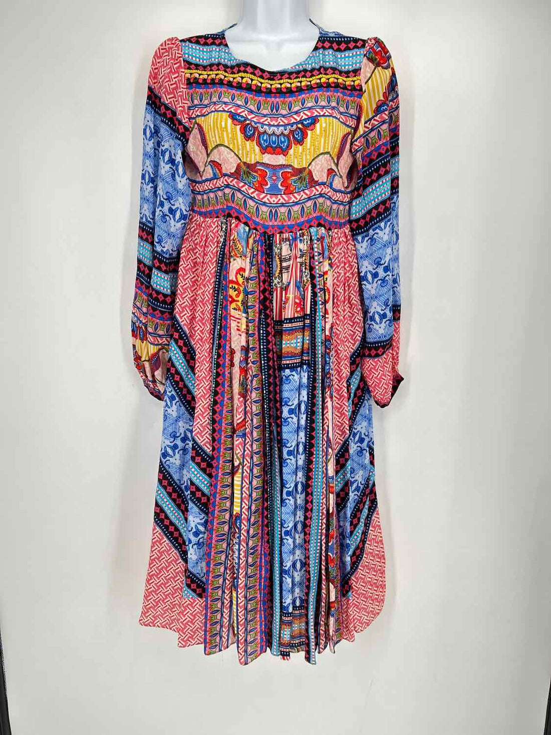 Bhanuni by Jvoti Size 00 Blue Multi Color Embroidered NWT Dress