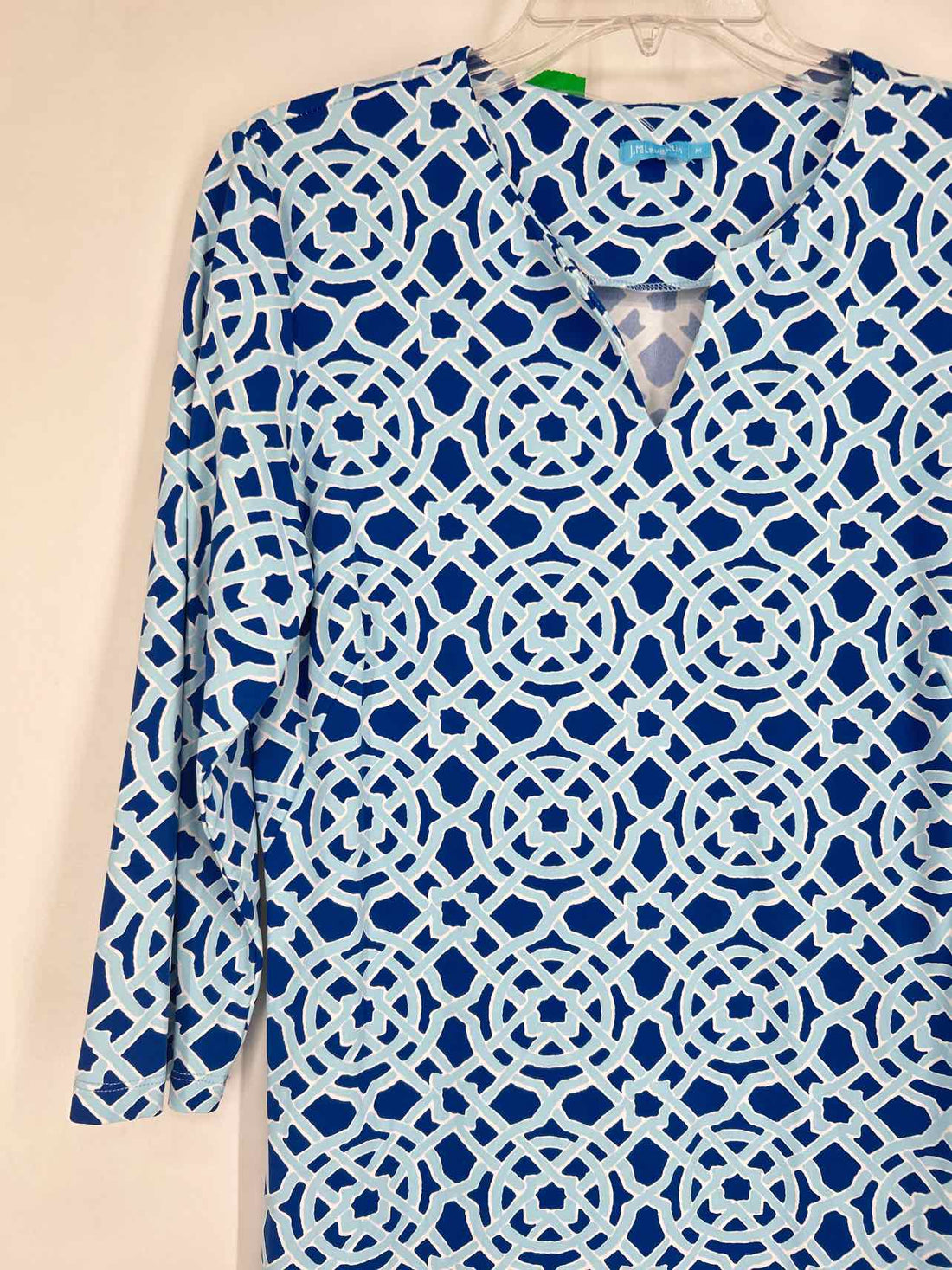 J McLaughlin Size M Blue & Light Blue Print Long Sleeve Dress