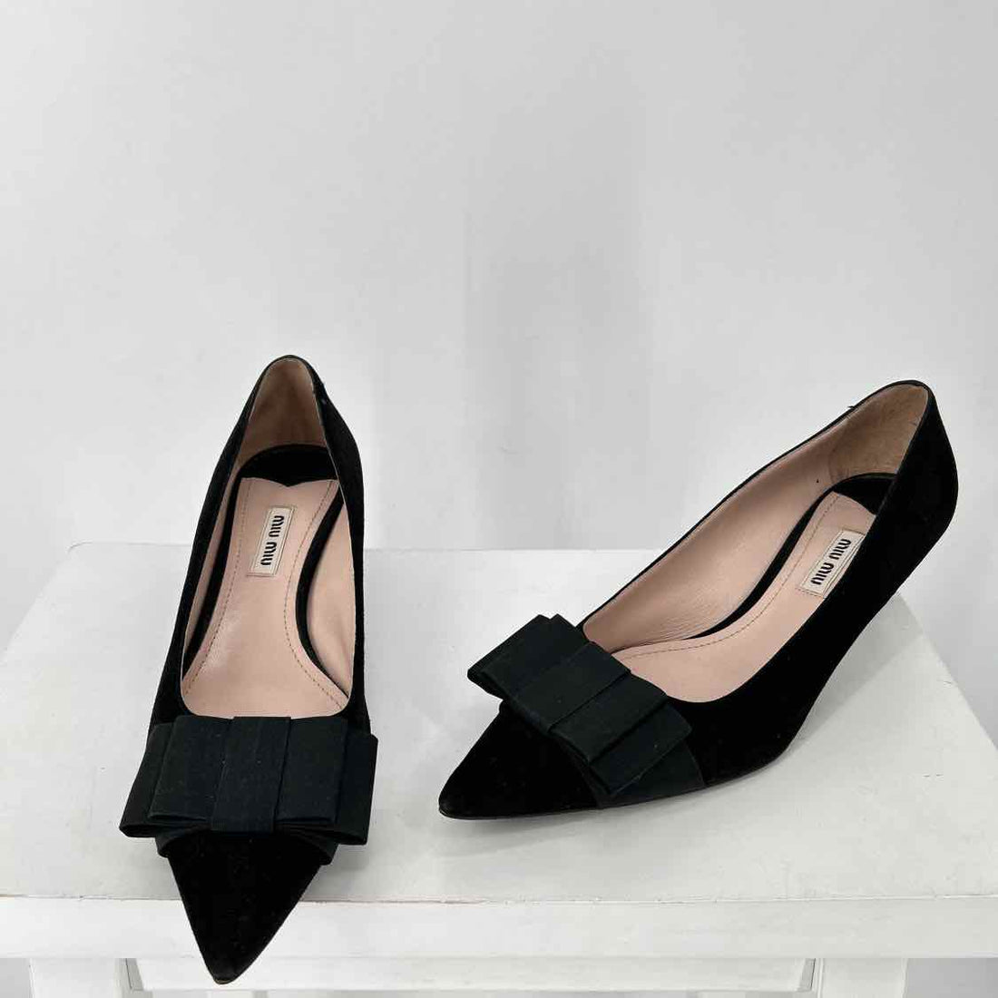 Miu Miu Women Size 40.5 Black Genuine Leather LUXURY
