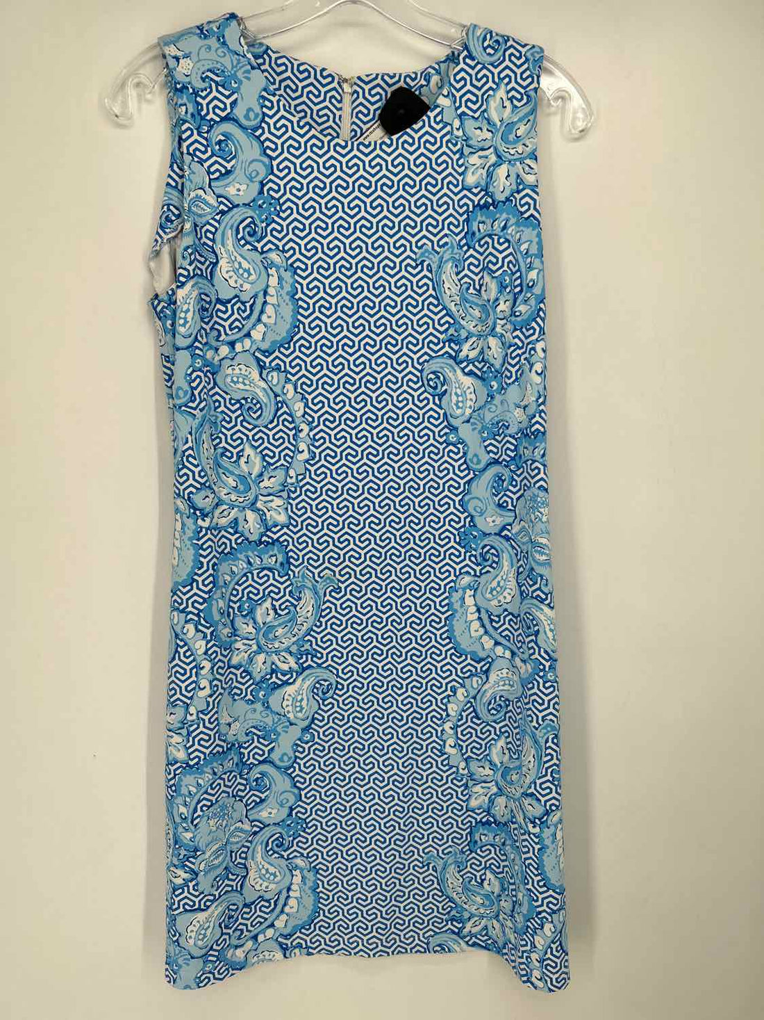 J McLaughlin Size M Blue & White Print Sleeveless Dress