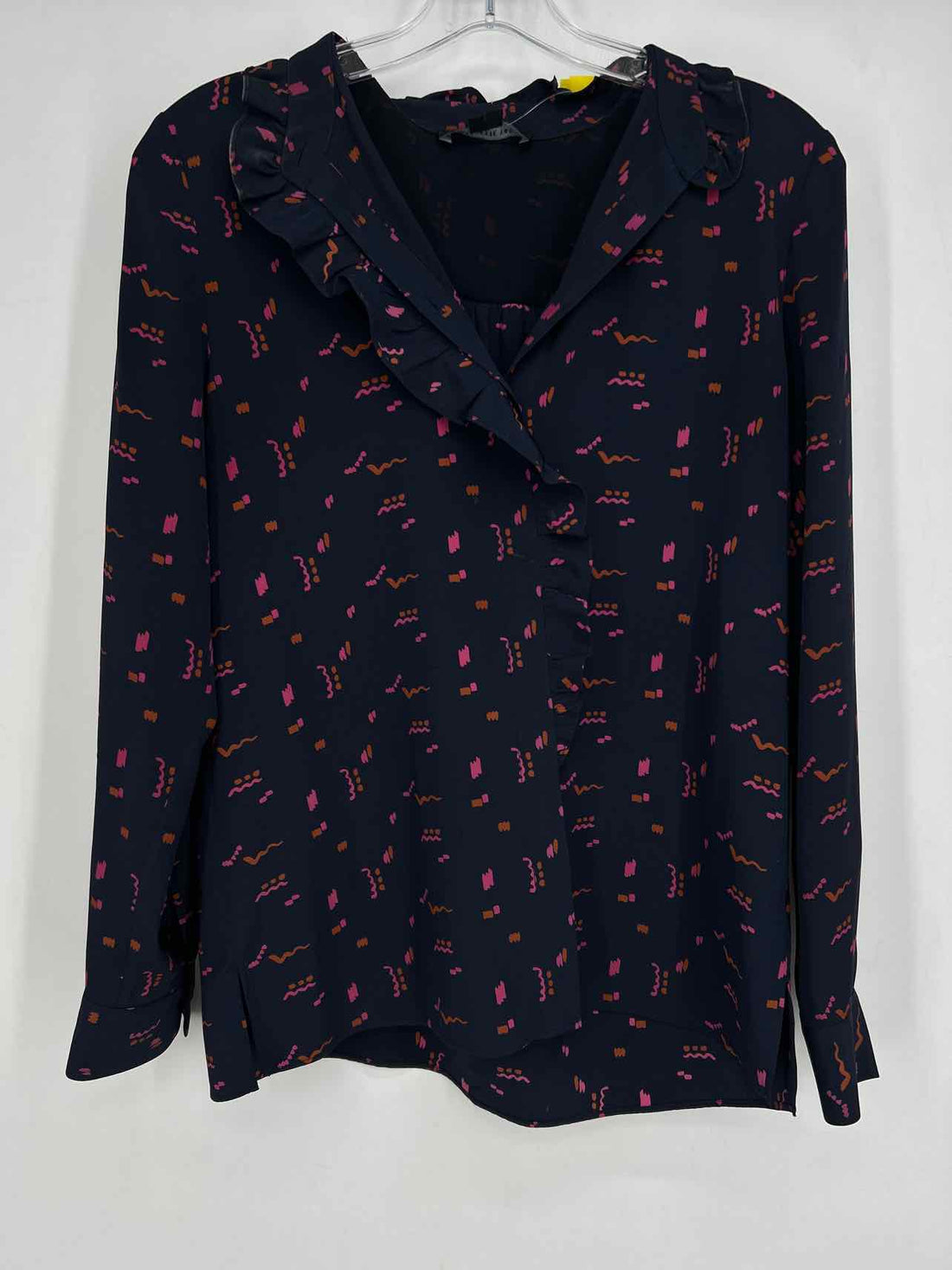 Lafayette 148 Size S Navy Print Long Sleeve