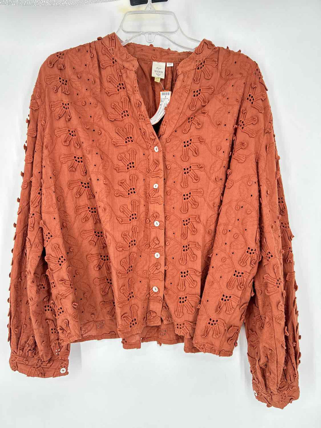Seen Worn Kept Size 8 Brown Embroidered Long Sleeve