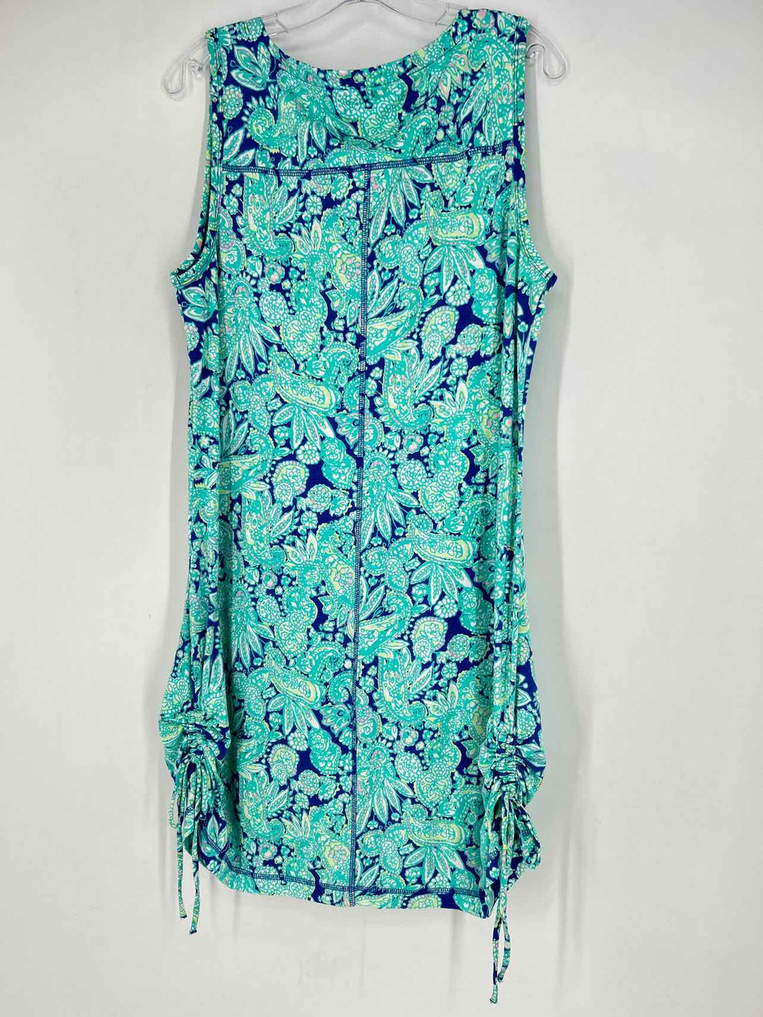 T By Talbots Size XLP Blue & Turquoise Print NWT Dress