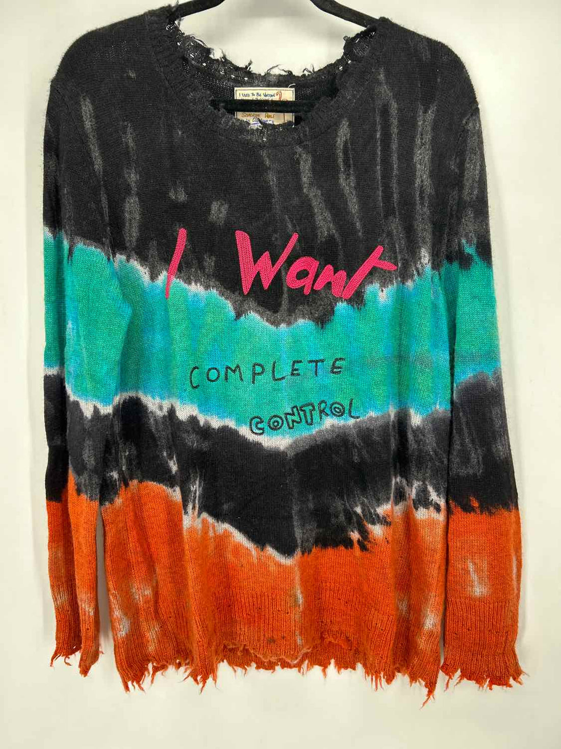 Free People Size S Black Stripe Wool & Cashmere Sweater