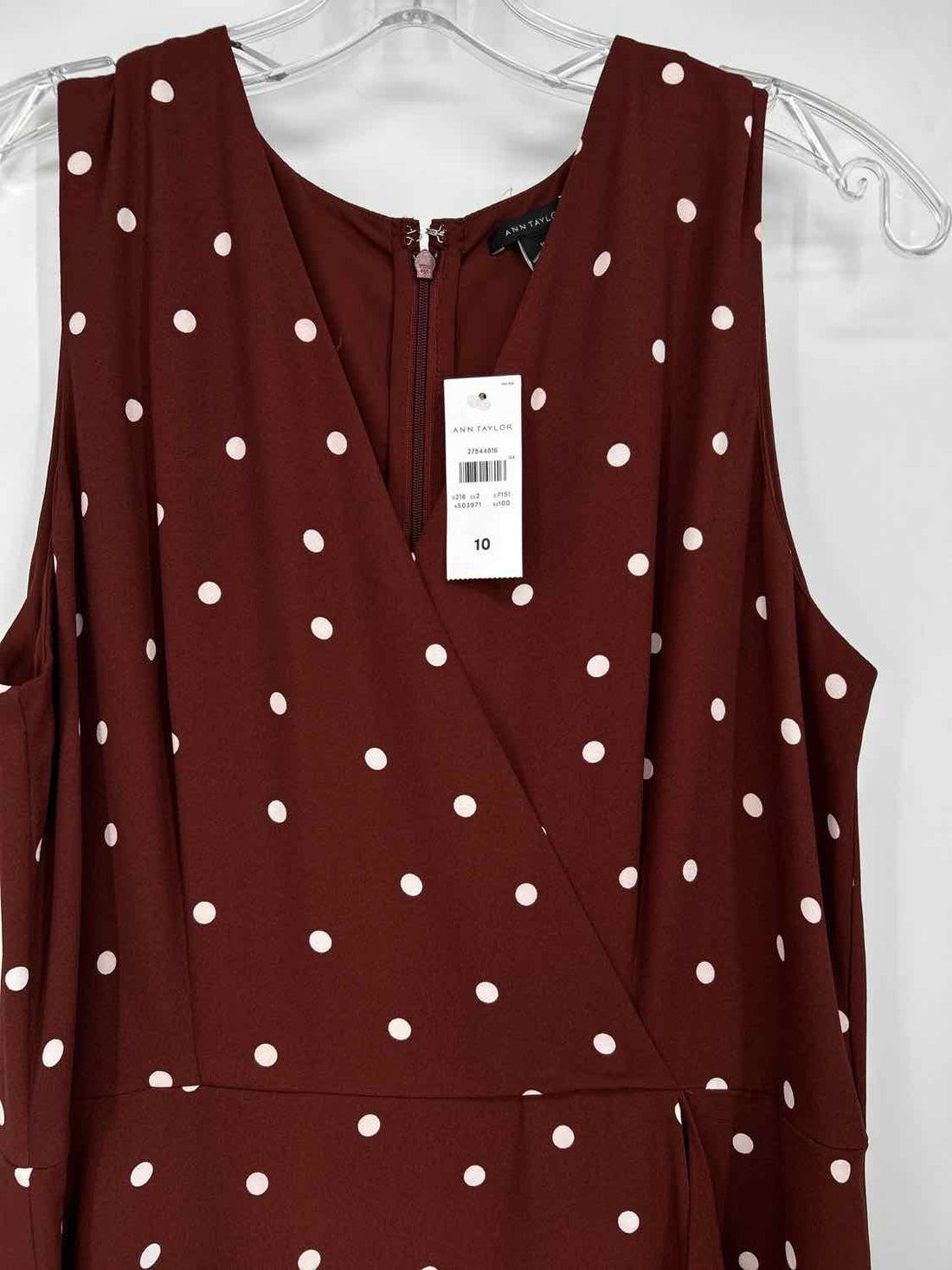 Ann Taylor Size 10 Brown & White Polkadot NWT Dress