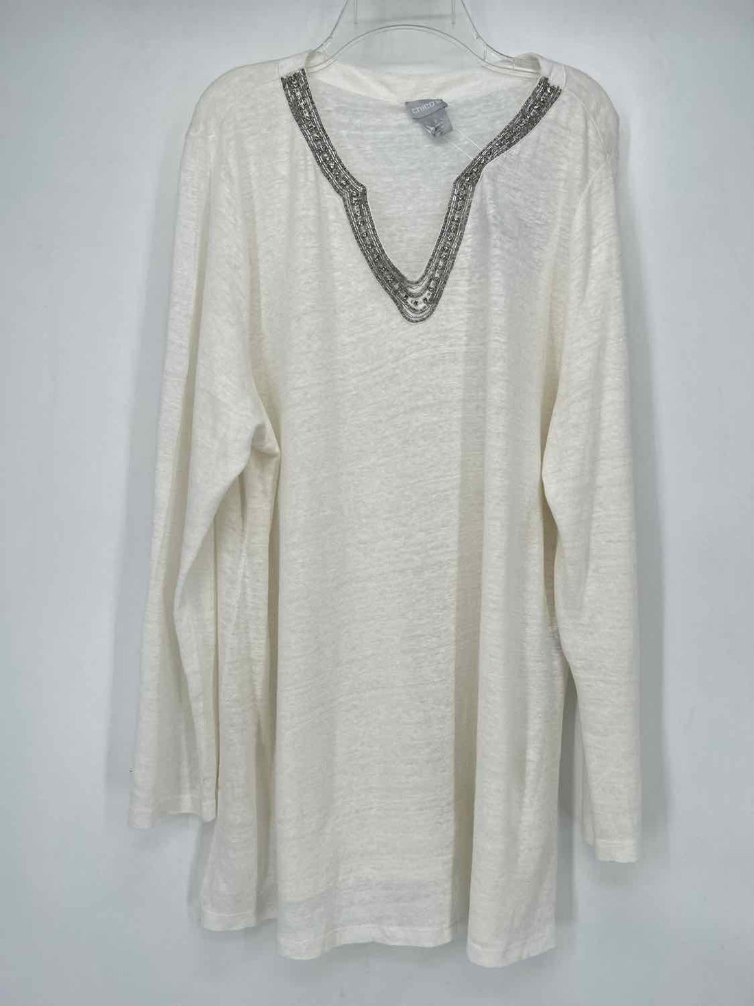 Chicos Size 3 White NWT Long Sleeve