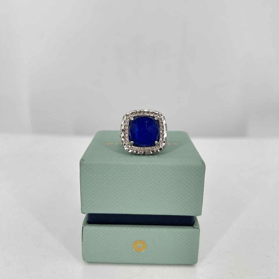 Gabriel & Co Size 7.5 Sterling Silver Lapilis Lazuli Pre Owned LUXURY
