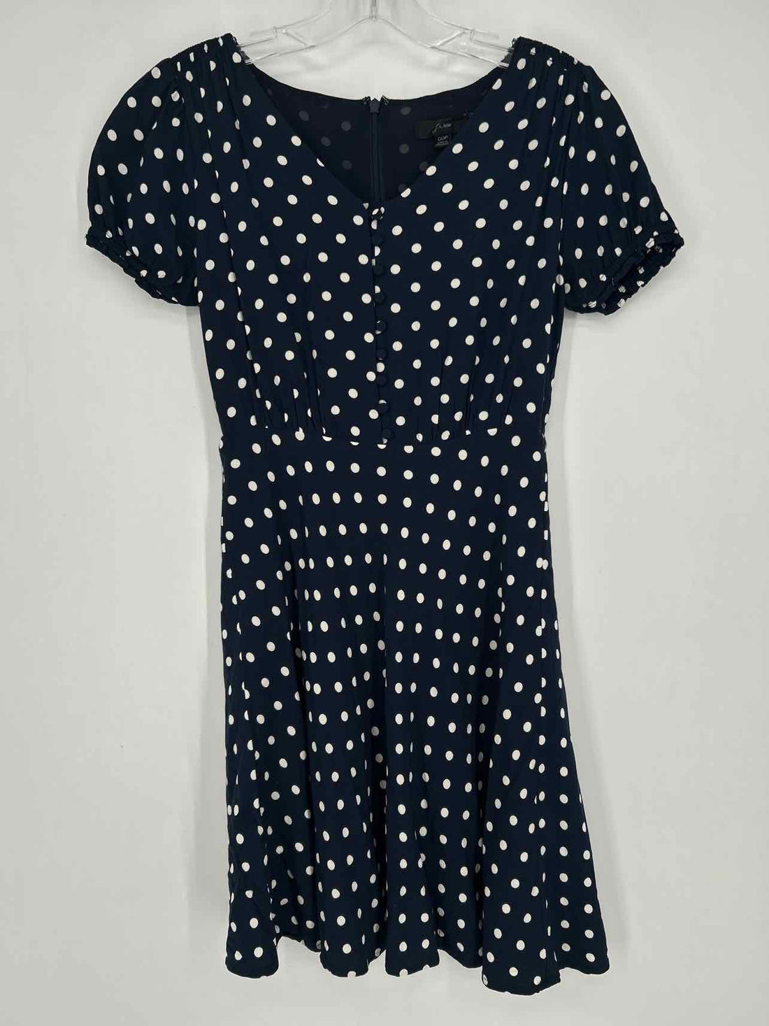 J Crew Size 00P Navy & White Polkadot Short Sleeve Dress