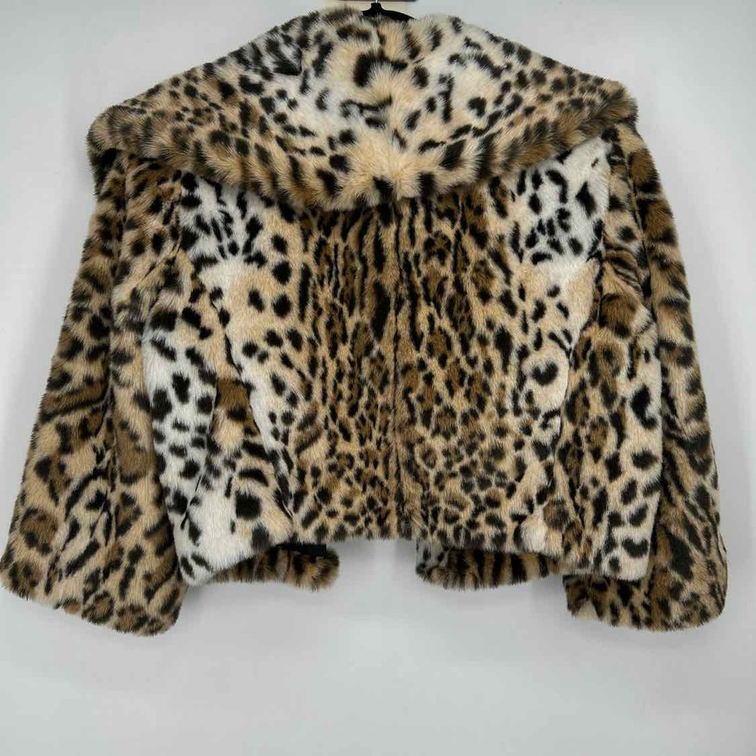 Grass Collection Size L Leopard Faux Fur Jacket